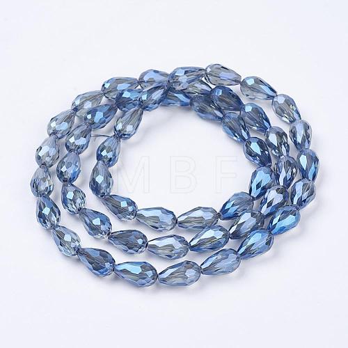 Electroplate Glass Beads Strands EGLA-D015-15x10mm-32-1