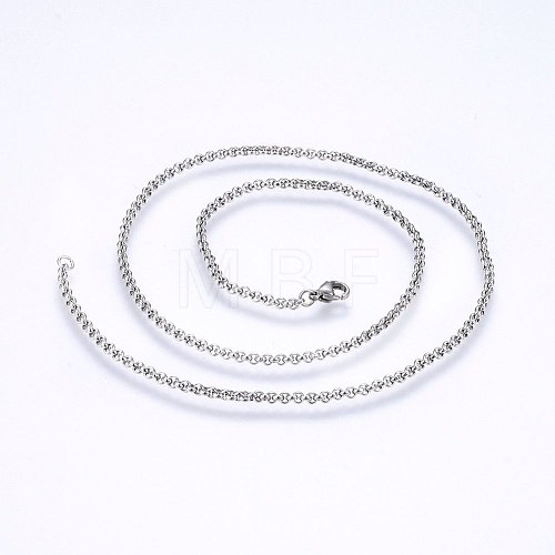 Tarnish Resistant 304 Stainless Steel Cable Chain Necklaces NJEW-P226-02P-04-1