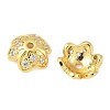 Brass Micro Pave Clear Cubic Zirconia Bead Caps KK-V015-33G-01-1