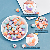 60Pcs 3 Colors Silicone Beads SIL-CA0001-10-5