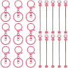 20Pcs 2 Styles Baking Paint Zinc Alloy Keychain Claspsp with Iron Bar Beadable Keychain FIND-SC0009-54A-1
