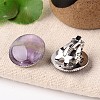 Natural Amethyst Dome/Half Round Clip-on Earrings EJEW-J090-07-1