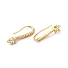 Brass Micro Pave Clear Cubic Zirconia Earring Hooks ZIRC-Q201-07G-2