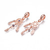 Rack Plating Alloy European Dangle Charms MPDL-N039-214RG-2