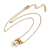 304 Stainless Steel Pave Clear Cubic Zirconia 3 Teardrop Pendant Necklaces for Women SA-CBABBA6-01G-4