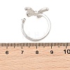 Butterfly Brass Micro Pave Cubic Zirconia & Enamel Cuff Ring Settings KK-CBAC351-05G-3