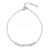 Brass Micro Pave Clear Cubic Zirconia Rectangle Link Bracelets KK-CBA6980-15P-4