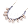 Natural Cowrie Shell Pendant Necklaces NJEW-JN02744-02-2