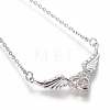 Brass Micro Pave Cubic Zirconia Pendant Necklaces NJEW-I230-18-3