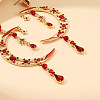 Moon Alloy Rhinestone Dangle Stud Earrings FS-WG6E315-01-4
