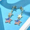 Independence Day Alloy Enamel Star Stud Earrings EJEW-TA00316-3