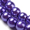 10 Strands Baking Painted Pearlized Glass Pearl Round Bead Strands HY-SZ0001-02A-02-2