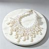 Summer Beach Resin & Glass Layered Bib Necklaces for Women WGA2460-01-1