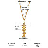 Ocean Brass Rhinestone Pendant 304 Stainless Steel Chain Necklaces for Women WG20590-04-1