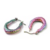 Ion Plating(IP) Rainbow Color 304 Stainless Steel Teardrop Chunky Hoop Earrings for Women EJEW-G293-14M-2