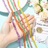 5 Strands 5 Colors Crackle Transparent Glass Beads Strands GLAA-CJ0003-04-6