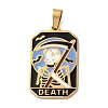 Ion Plating(IP) 304 Stainless Steel Enamel Pendants STAS-Q003-01G-019-1