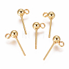 304 Stainless Steel Ear Stud Components STAS-F227-18B-G-1