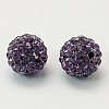 Half Drilled Polymer Clay Rhinestone Round Beads X-RB-H258-HD8mm-539-1