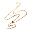 Brass Pave Cubic Zirconia Heart Pendant Y Tassel Necklaces for Women NJEW-A071-01G-01-4