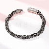 304 Stainless Steel Byzantine Chains Bracelets for Women Men BJEW-C148-05AS-02-2