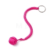 Outdoor Polyester & Spandex Cord Ropes Braided Wood Ball Keychains KEYC-JKC00570-2