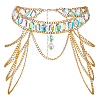 Rhinestone Cup Chains Belts AJEW-WH0470-61G-1