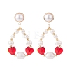 Teardrop Beaded Dangle Stud Earrings for Girl Women EJEW-TA00023-2