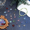 100Pcs Starfish Gradient Color Baking Paint Transparent Glass Pendants PALLOY-BM00031-4