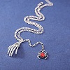 Halloween Zinc Alloy & Iron Ruby Rhinestone Pendant Necklaces FS-WG5FEAB-01-2