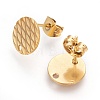 Ion Plating(IP) 304 Stainless Steel Ear Stud Findings STAS-O119-16A-G-1
