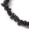 Natural Obsidian Chips Beaded Stretch Bracelets for Women BJEW-JB10046-12-3