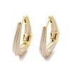 Enamel Teardrop Hoop Earrings EJEW-C054-03G-2