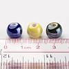 Glazed Porcelain Beads PORC-D001-12mm-M-3