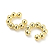 Brass Round Beaded Cuff Earrings EJEW-I300-03B-2
