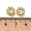 Brass Micro Pave Clear Cubic Zirconia Beads KK-K427-02C-G-2