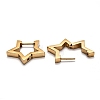304 Stainless Steel Star Huggie Hoop Earrings STAS-J033-05G-3