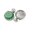Dyed Natural Myanmar Jade Flower Flat Round Pendants KK-Q050-01A-2