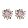 Flower Handmade Glass Seed Beads Stud Earrings EJEW-MZ00656-02-2