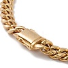 Ion Plating(IP) 304 Stainless Steel Curb Chains Necklace with Rhinestone Skull for Men Women NJEW-E155-09G-4