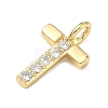 Brass Micro Pave Clear Cubic Zirconia Pendants KK-I476-01G-T-2