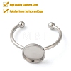 Non-Tarnish 304 Stainless Steel Flat Round Pad Ring Setting STAS-I306-05B-P-2