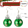 8 Pairs 8 Style Christmas Themed Resin Round Ball Dangle Earrings EJEW-AN0002-34-3
