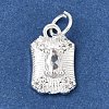Brass Micro Pave Clear Cubic Zirconia Charms KK-D110-05S-1
