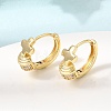 Cross Brass Micro Pave Cubic Zirconia Hoop Earrings KK-CBAEEA8-37G-3
