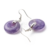 Natural Amethyst Donut Dangle Earrings EJEW-G300-01P-03-3