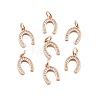 CZ Brass Micro Pave Cubic Zirconia Horse Shoe Charms ZIRC-L018-13RG-1