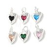 Brass Micro Pave Cubic Zirconia Pendants KK-U067-09S-1