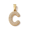 304 Stainless Steel Micro Pave Clear Cubic Zirconia Pendants CU-CBA703A-05G-C-1