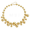 Alloy & Plastic Round Beads Link Chain Necklaces for Women WG2709A-01-5